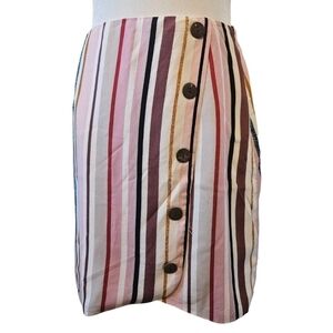 Francescas Harper Haritage High waist mini striped Retro Lined Skirt Medium